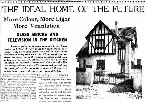 Historic article - 'The Ideal Home of the Future’, 1936 