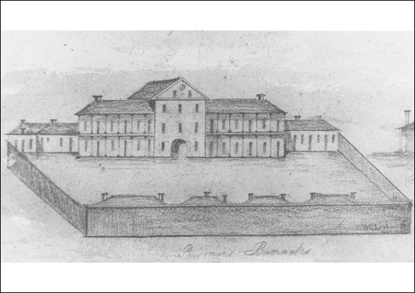 Historic sketch of Convict Barracks - 1832