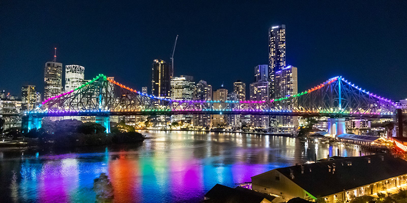Story Bridge multiple colours light up