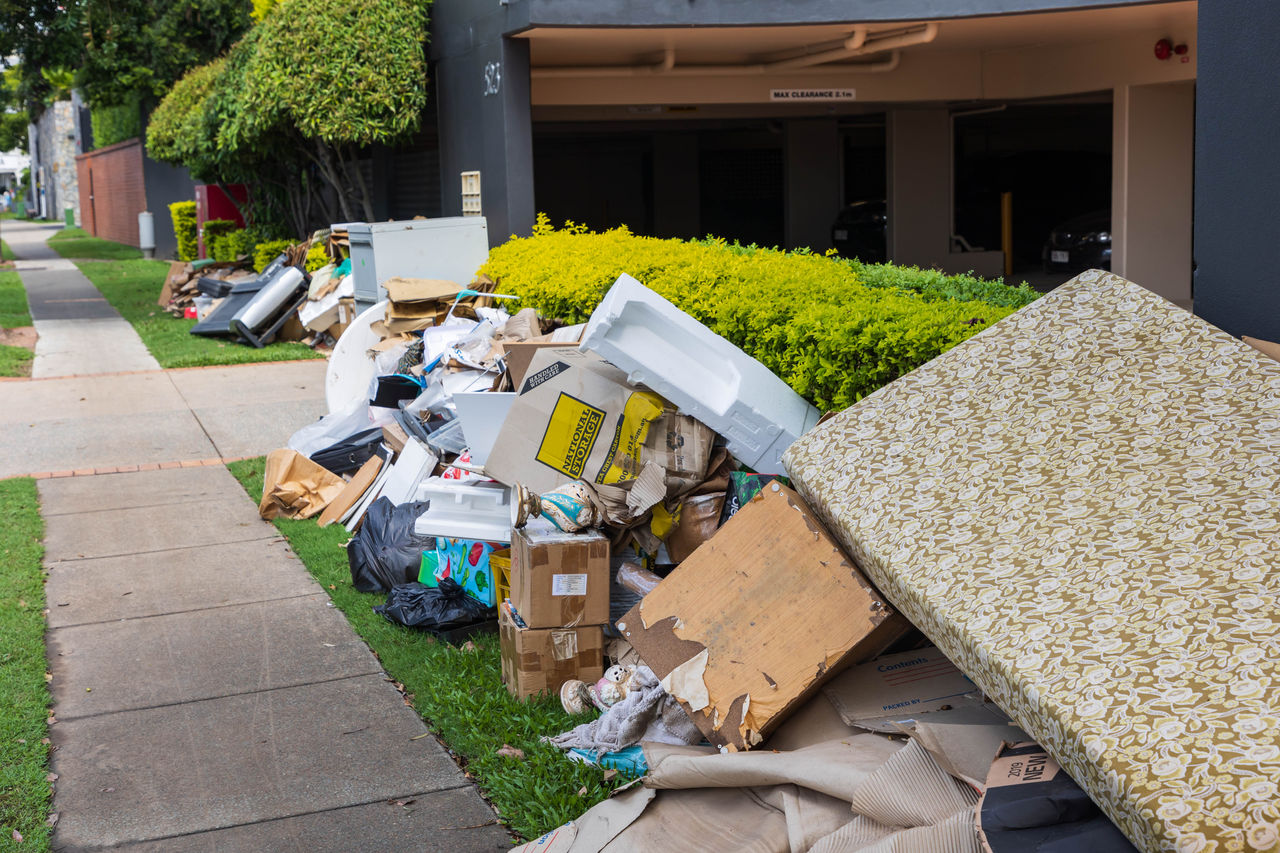 Illegal dumping on verge in front of a unit block on Coronation Drive.