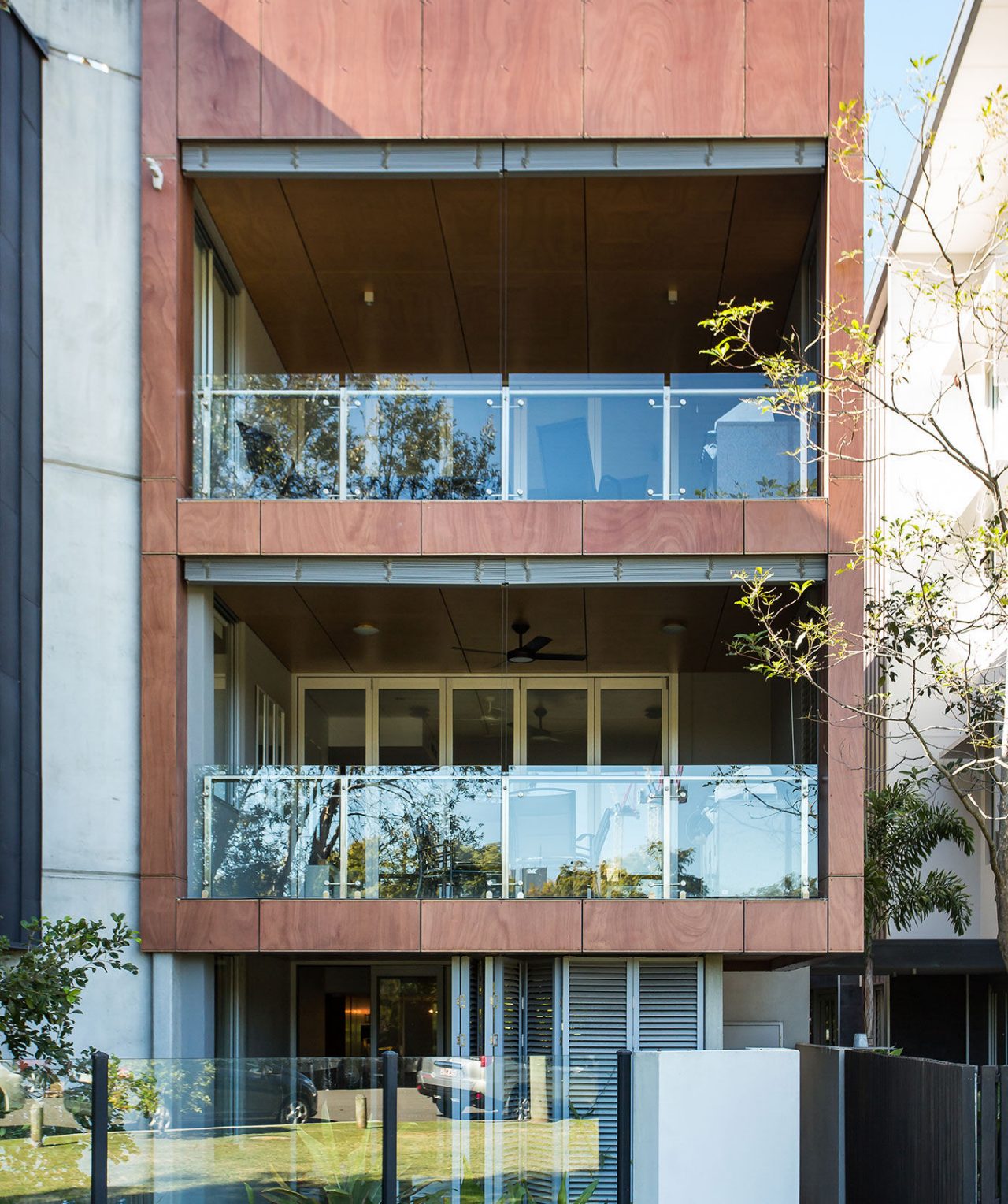 Outside view of multi story apartment building at West End