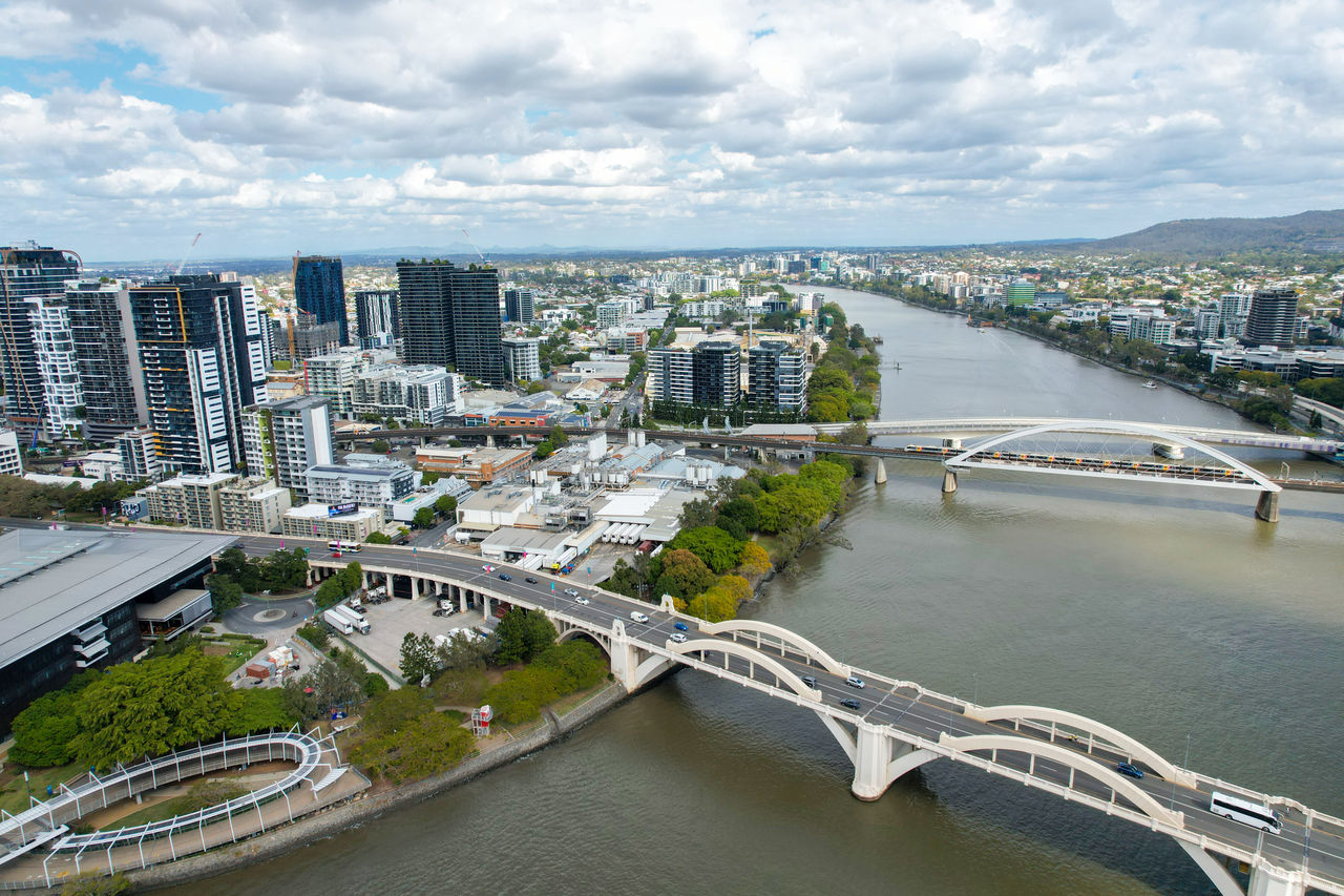 Aerial photo of Kurilpa Point in South Brisbane.