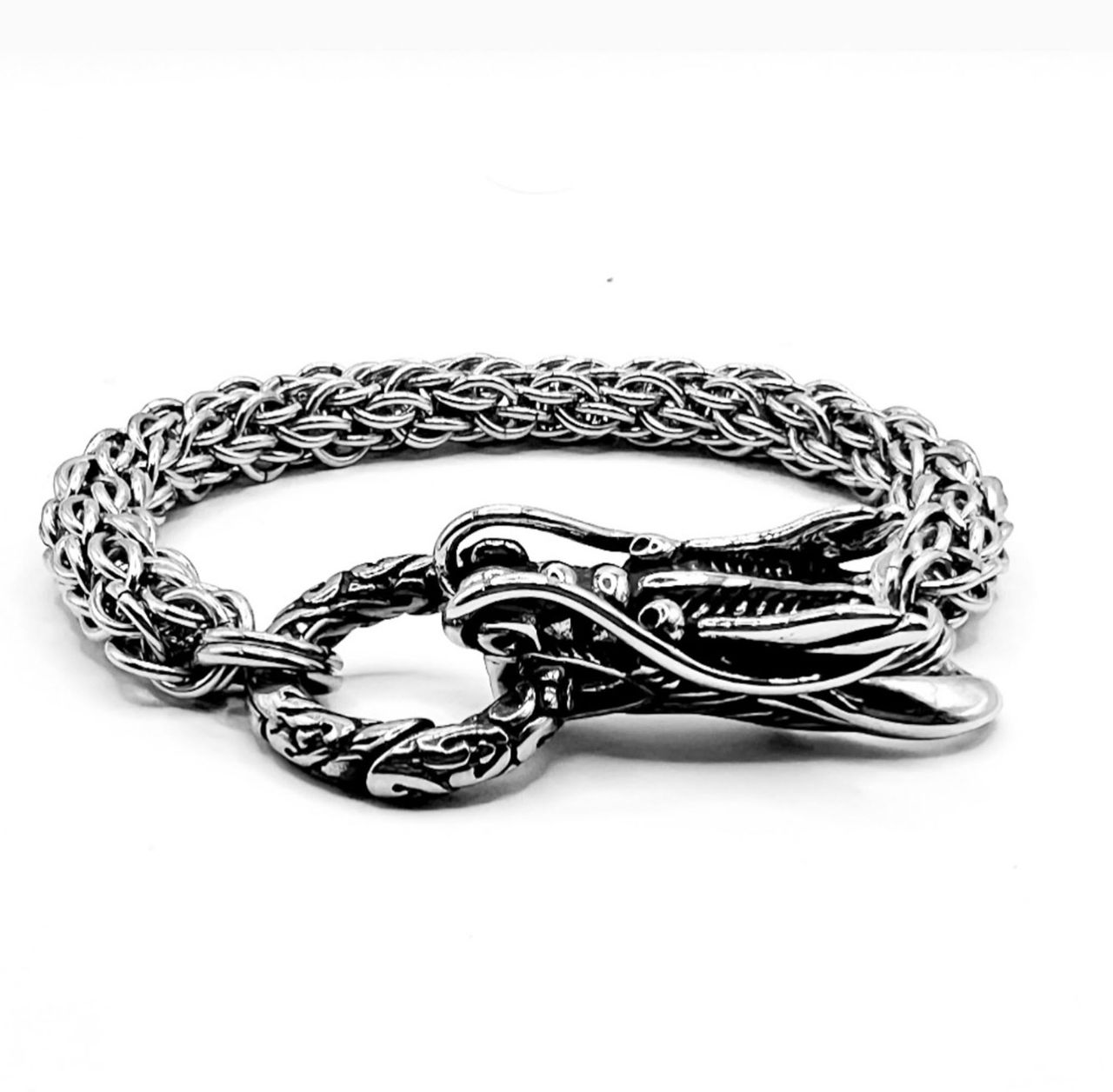This is a chain created by Charisma Chainmaille for display in the Local Business Showcase at the Suburban Business Hub in June/July 2025.