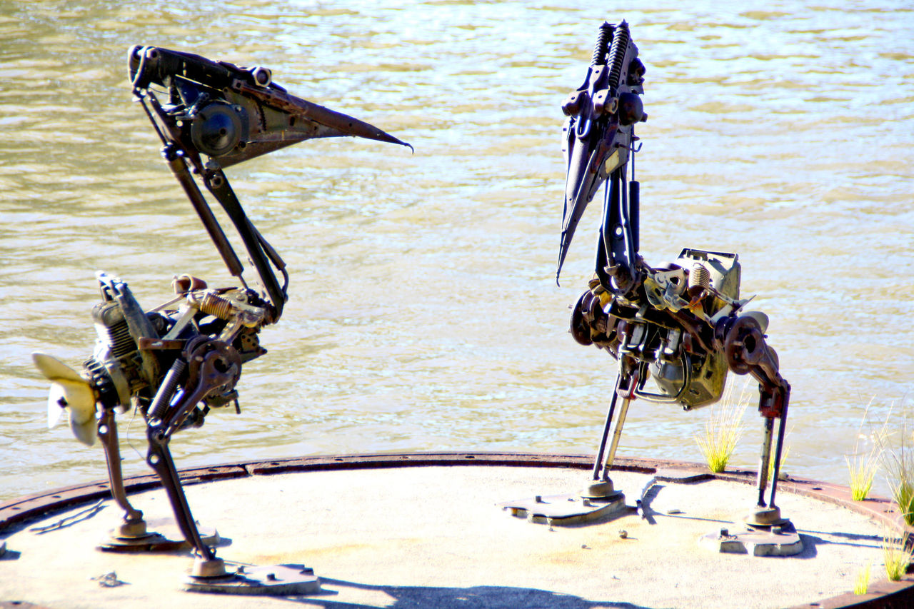 Art and the River Public Art Trail - Biomechanical Pelicans (Section A) - Corpsite
