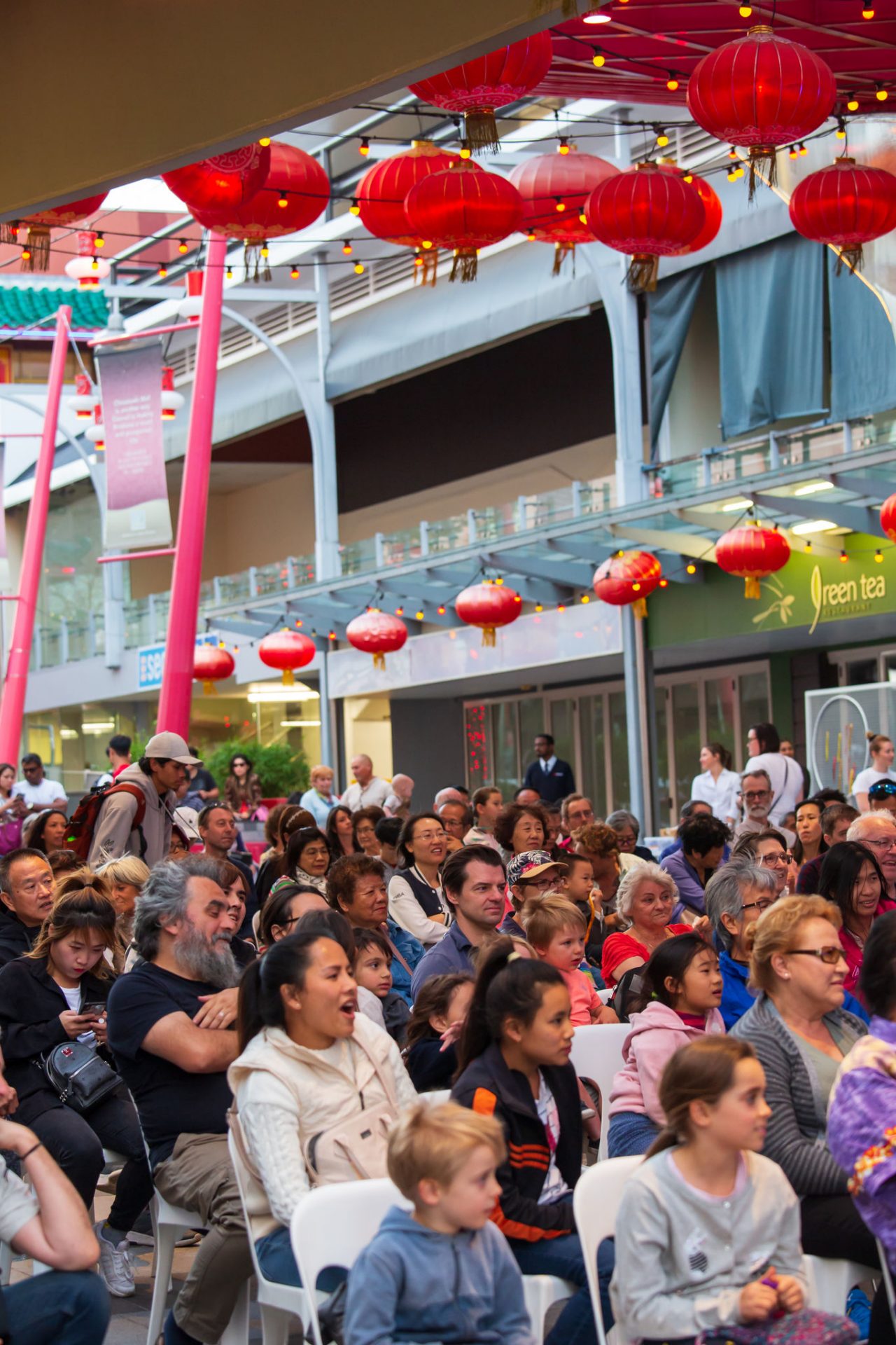 People gathering at Chinese Moon festival.