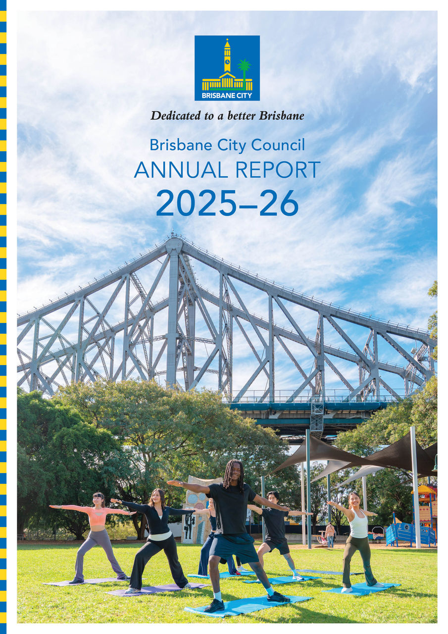 This is the cover image of Brisbane City Council Annual Report 2025-26.