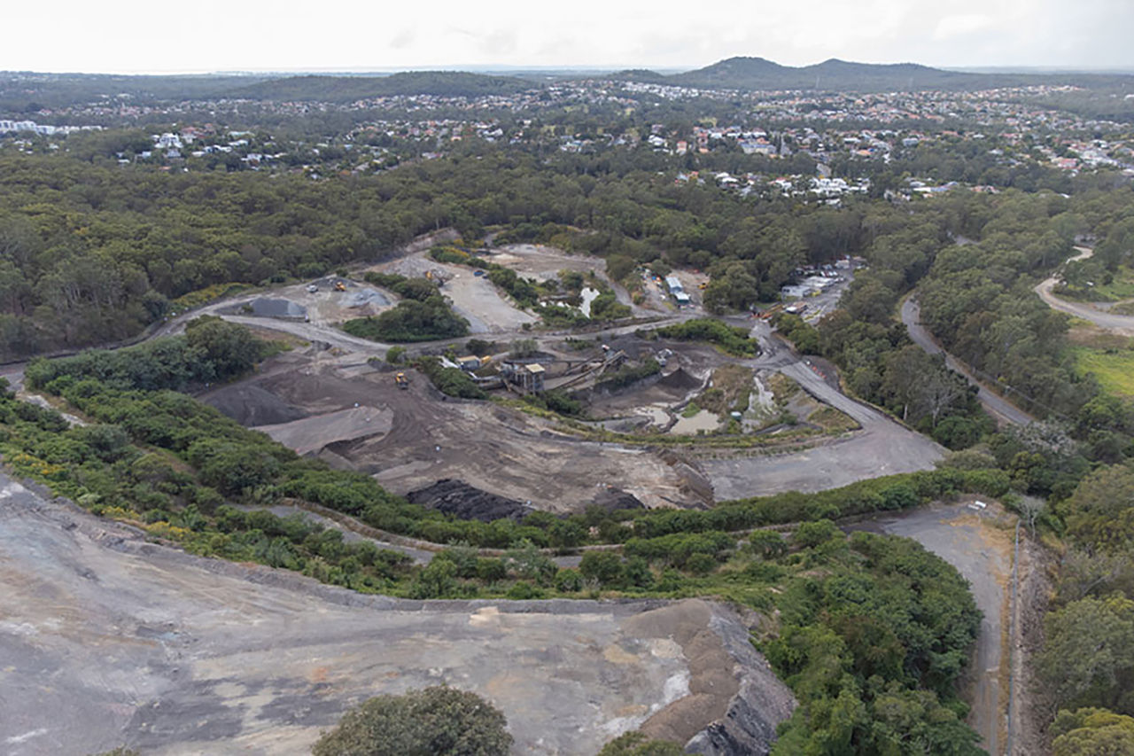 Aerial view of the Pine Mountain Quarry site
