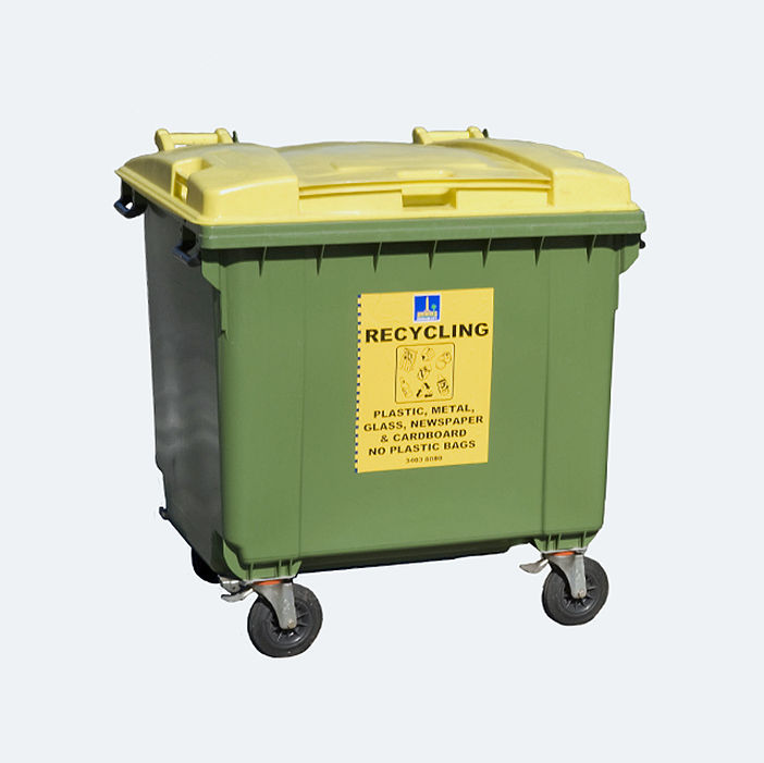 Industrial recycling bin - 660 litre bulk bin.