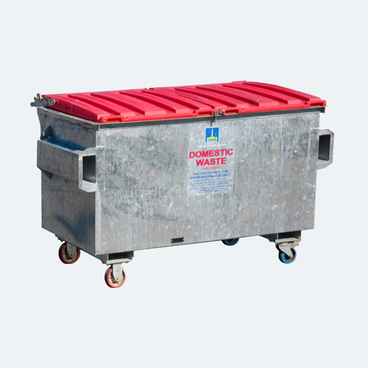 Industrial bin - 1 m³, 2 m³, 3 m³, 4.5 m³ size options.
