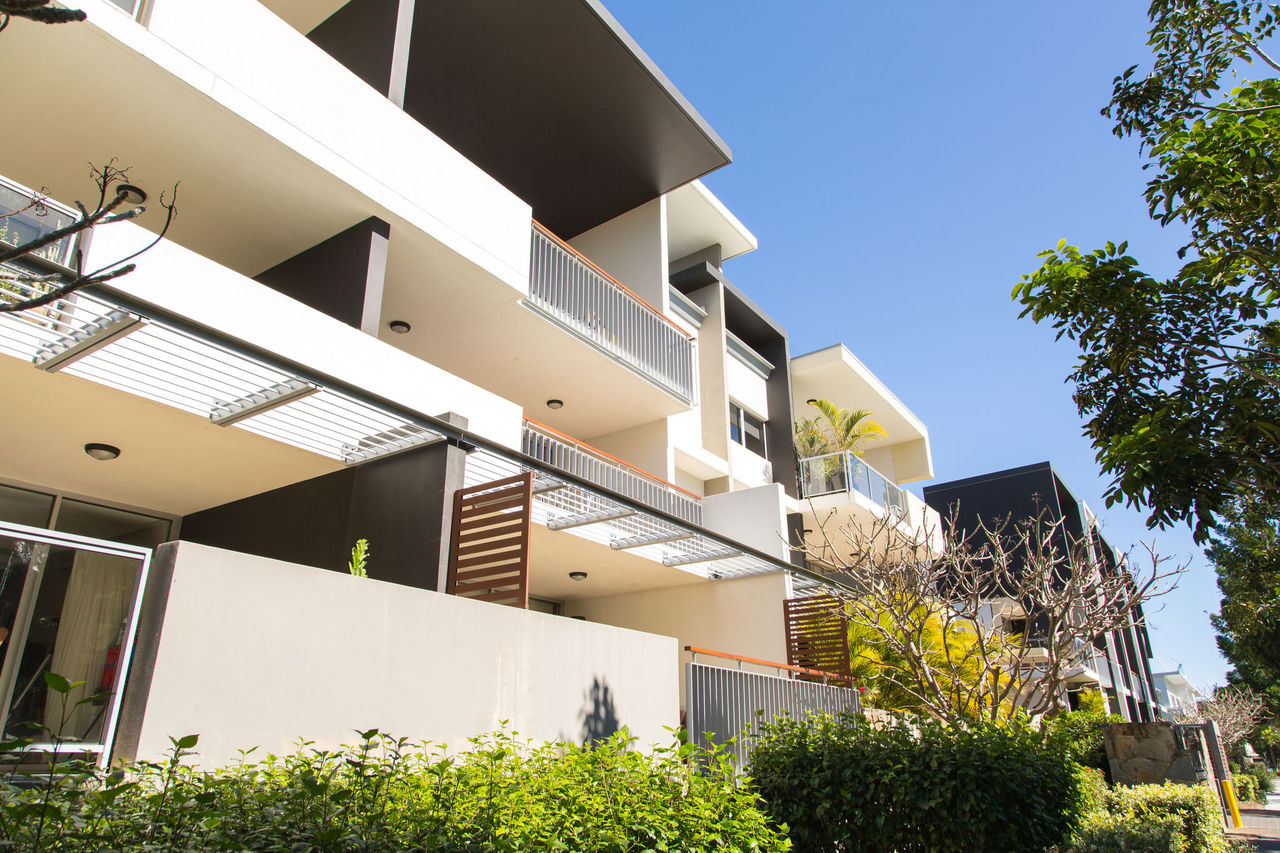 Front elevation of multi-unit dwelling in Bulimba.
