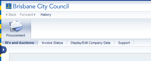 Screenshot of Brisbane City Council's Supplier Portal