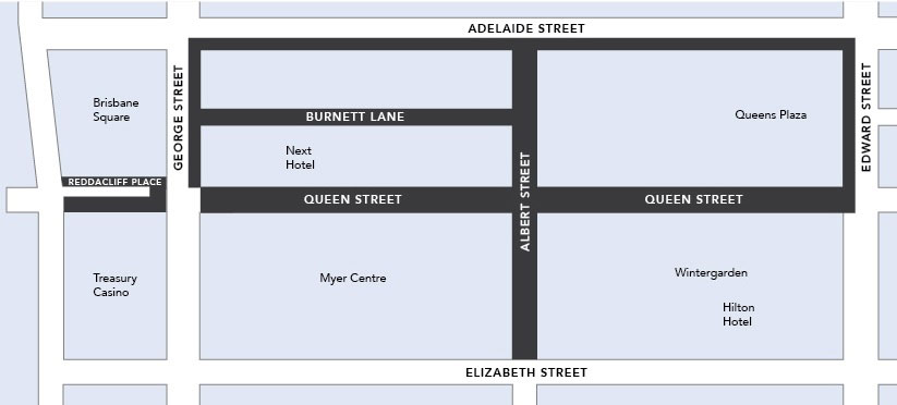 Map of Queen St Mall