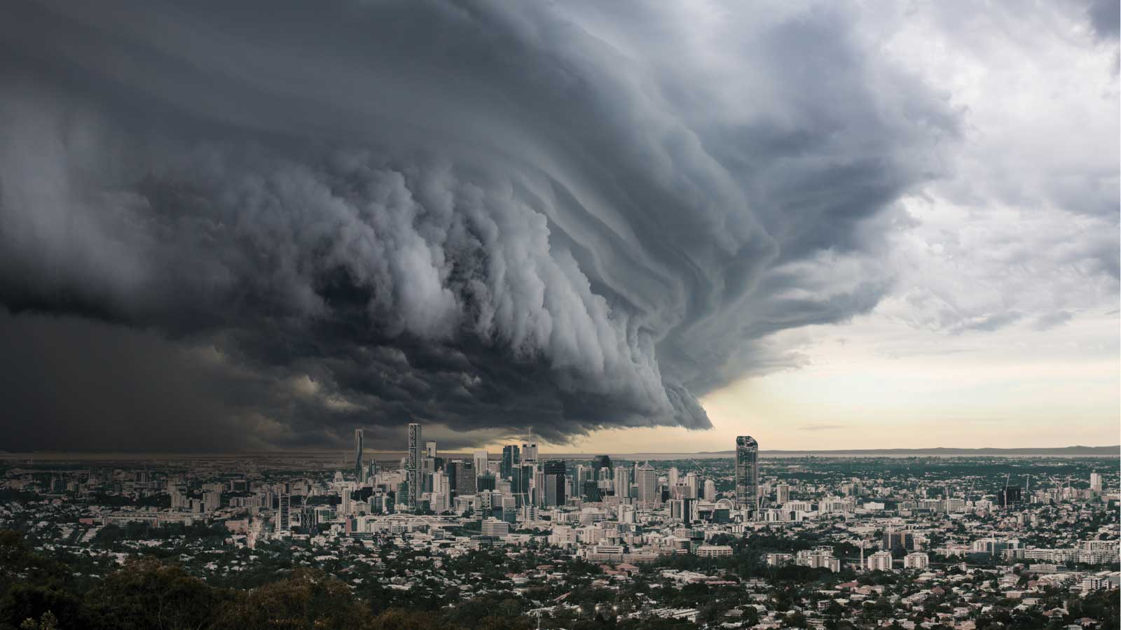 Storm clouds over Brisbane City