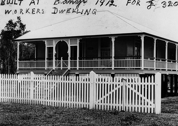 Historical image of a Workers’ Dwelling house at Banyo, which is very similar to the one built for the Flemings, 1912  