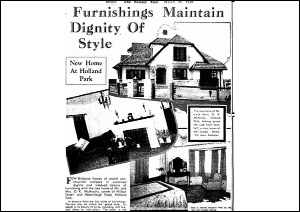 Sir William Flood Webb’s House featured in The Sunday Mail on 31 March 1940.