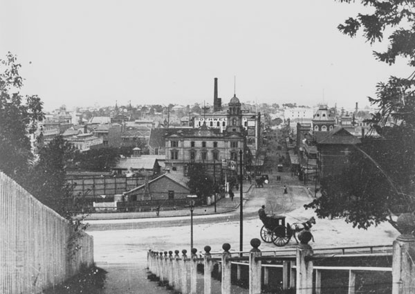Historic image of view from Jacob's Ladder looking towards Edward Street - 1912