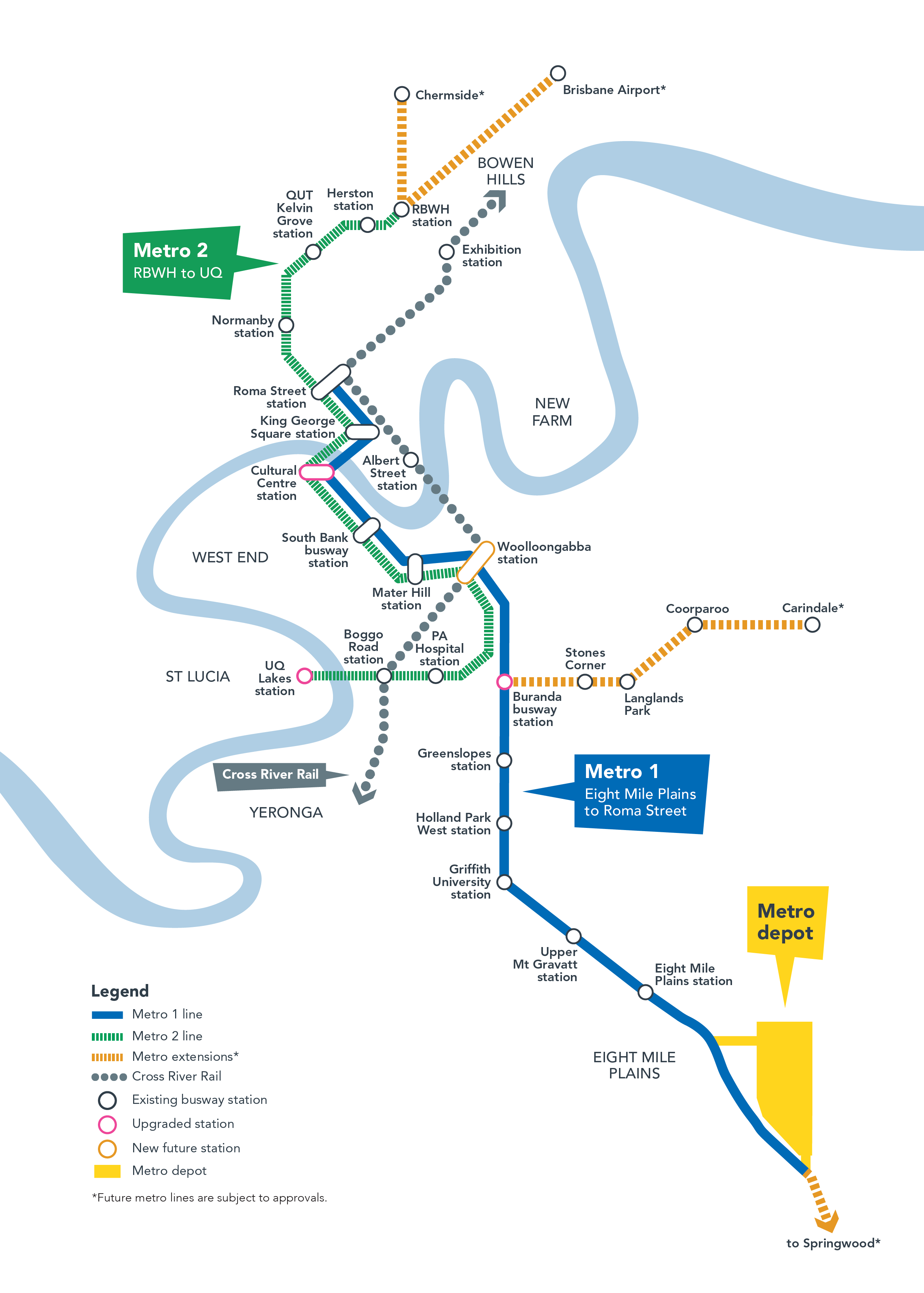 20220811 Brisbane Metro Future Network Map 