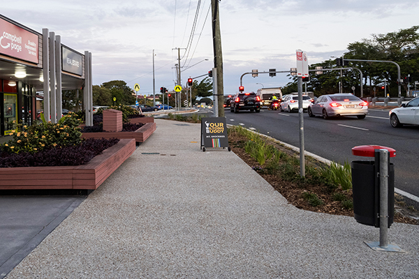 Looking south along Sandgate Road - after upgrade