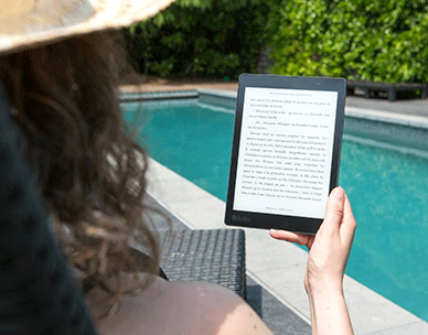 Tablet by the pool