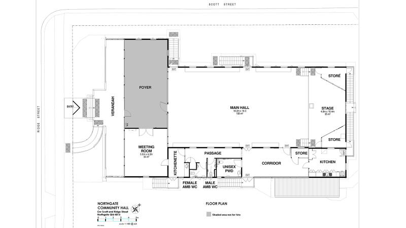 Floorplan of northgate community hall