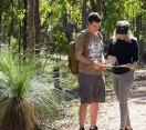 Couple looking at map in Chermside Hills Reserve