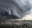 Storm clouds over Brisbane City